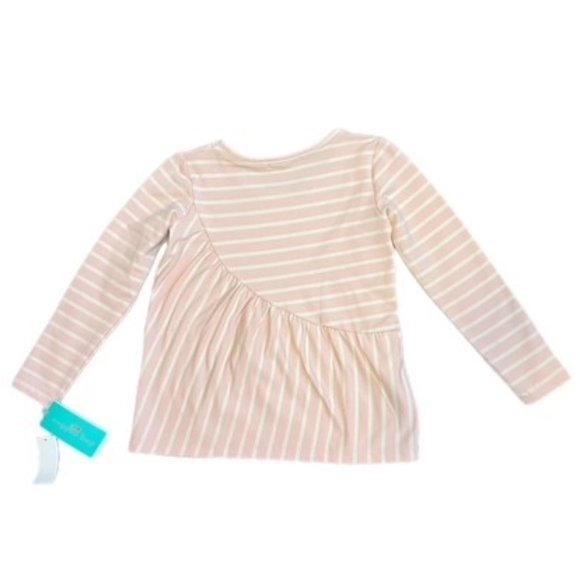 NWT Girl's Copper Key Pink and White Striped Asymmetrical Top! - Picture 2 of 3